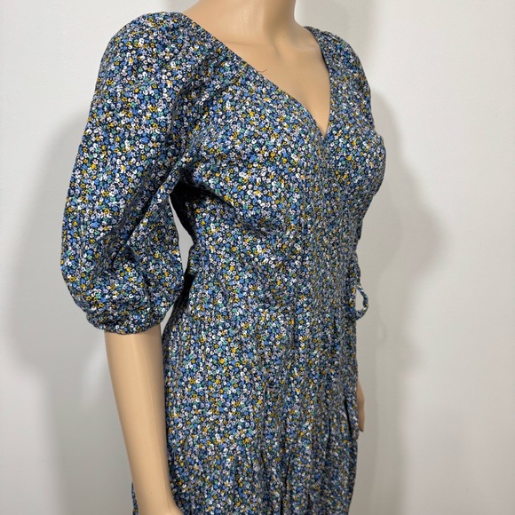 Old Navy Waist-Defined Floral Tie-Belt Midi Wrap Dress Women’s M Prairie Boho - Picture 4 of 9